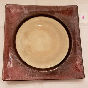 Mikasa Solstice Ruby Red Stoneware Salad Plate Very Good Preowned 4